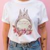 Summer 100% Cotton T-shirt Studio Ghibli Totoro Harajuku Style Kawaii Totoro Ghibli Loose Casual T-shirt Women