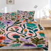 3pcs Colorful Botanical Garden Bedding Set, Including 1 Quilt Cover and 2 Pillow Shams, Without Filling, Soft and Comfortable Home Bedroom Fabric