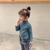 Girls' Korean-Style Autumn/Winter Velvet Turtleneck T-Shirt with Long Sleeves for Babies and Kids