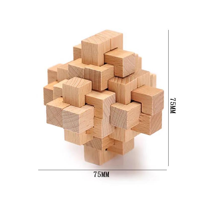 Luban Lock Puzzle Unlock Interlock Game IQ Test Wooden Brain Teasers For Adults Kids Logic Smart Mind Challenge Educational Toys