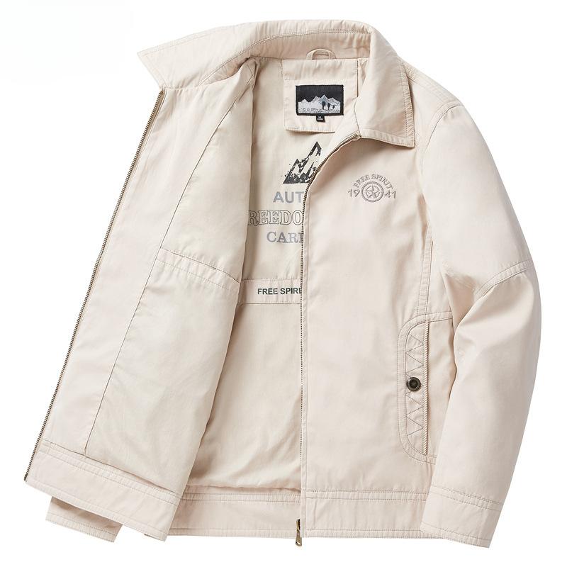 New Jacket Men's Loose Tooling American Retro Lapel Autumn and Winter Casual Coat