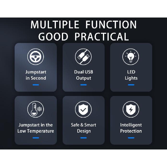 GKFLY High-power Car Jump Starter Battery Booster Charger Starting Device Portable Power Bank Emergency Power Supply LED