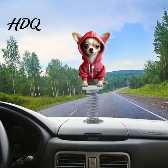 Funny Pet Bobblehead Figures for Car Cute Cat/Dog Dashboard Ornaments 2D Flat Acrylic Decorations Personalized Interior Decors with Self Adhesive