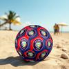 Начальный футбольный мяч FC Penang, размер 5, с принтом герба-щита в красно-синих тонах. Для тренировок на открытом воздухе, коллекции фанатов, игры.