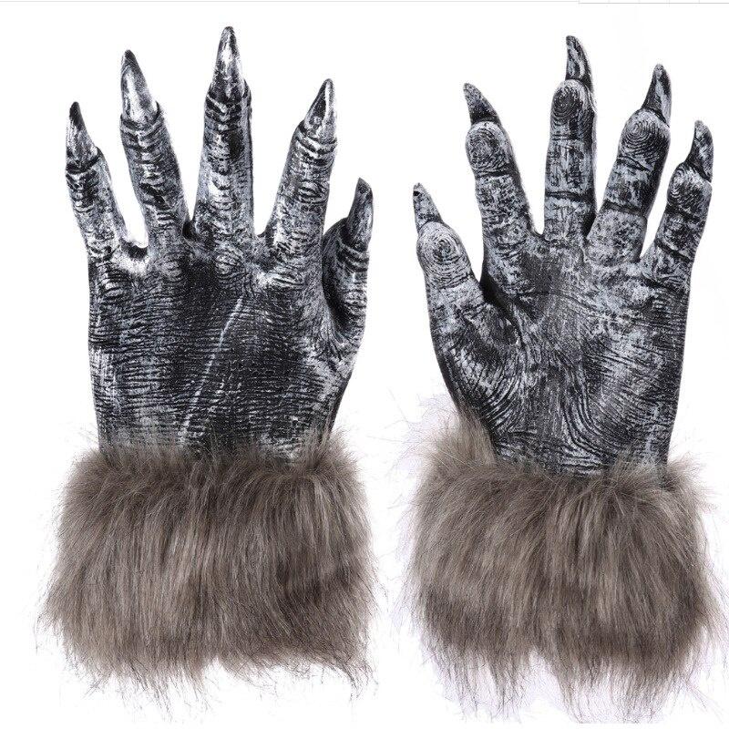 Creepy Wolf Gloves Werewolf Costume Gloves Nails Monster Hands Claw Accessories Carnival Cosplay Props
