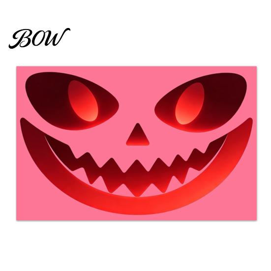 Glowing Window Wall Decorations Glow in The Dark Sticker, Self-adhesive Ghost Face Shape Decals, Outdoor Decor Halloween Waterproof PVC Stickers, for