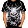 Новые мужские футболки с 3D-принтом Дьявол Сатана, летняя мода, Харадзюку, хип-хоп, повседневные футболки, уличная одежда, индивидуальность, круглый вырез, Y2k топы