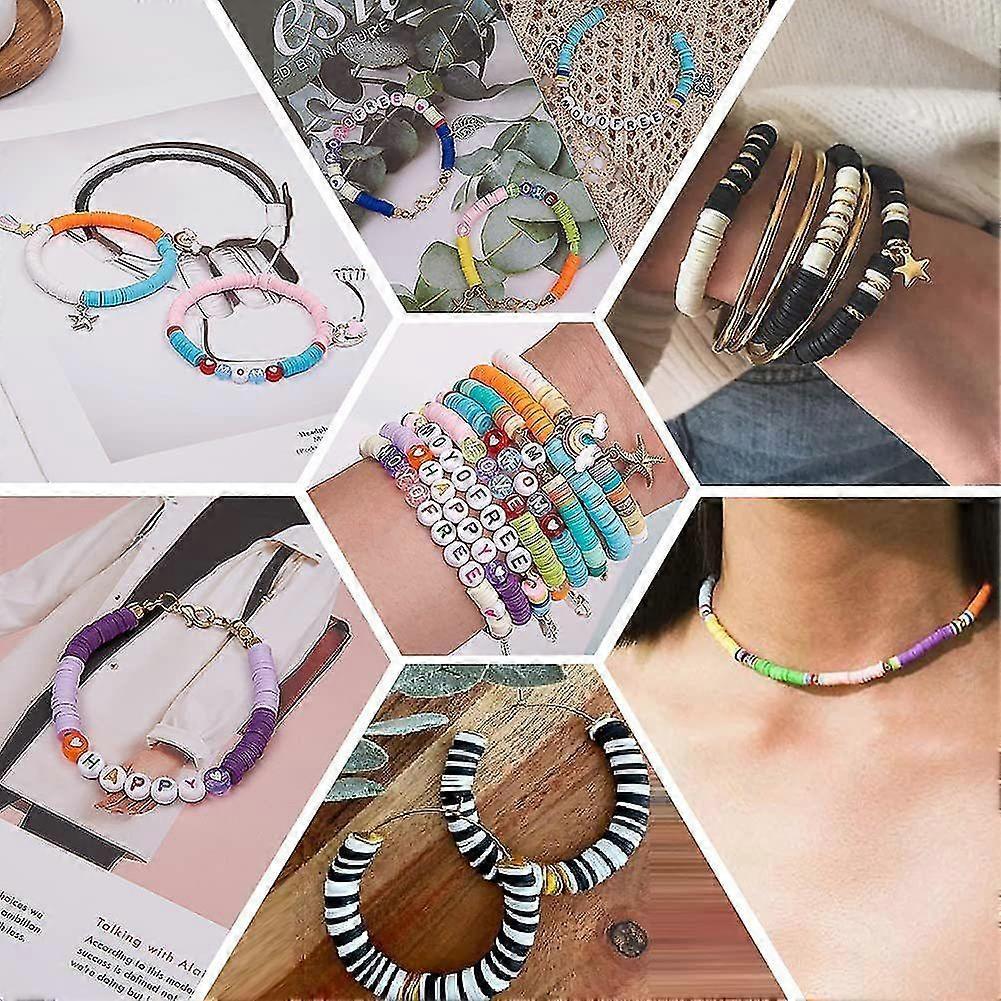Clay Beads For Jewelry Making Bracelet Kit, Clay Beads With Pendant For Bracelets Necklace Earring Diy