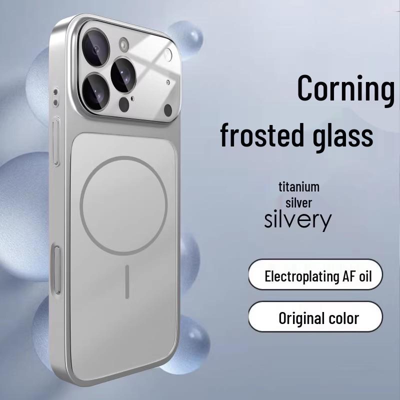 Электролитический магнитный чехол для iPhone 17 Pro Max с матовым стеклянным окном Apple 16
