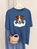 Russell Terrier Puppy Prints T-Shirt Womens Casual Comfortable T Shirts Soft Loose Short Sleeve Tops Summer O-Neck Woman Clothes