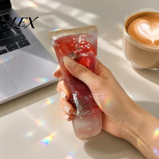 Toothpaste Tube Stress Relief Toy Toy, Clear Squeezing with Glitter, Slow Rebound Rising Fidget Desk for Kids Adults Shape Toys
