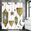Arabian Lantern Moon Stars Shower Curtain, Bathroom Decorative Shower Curtain, Waterproof Shower Curtain with Hooks