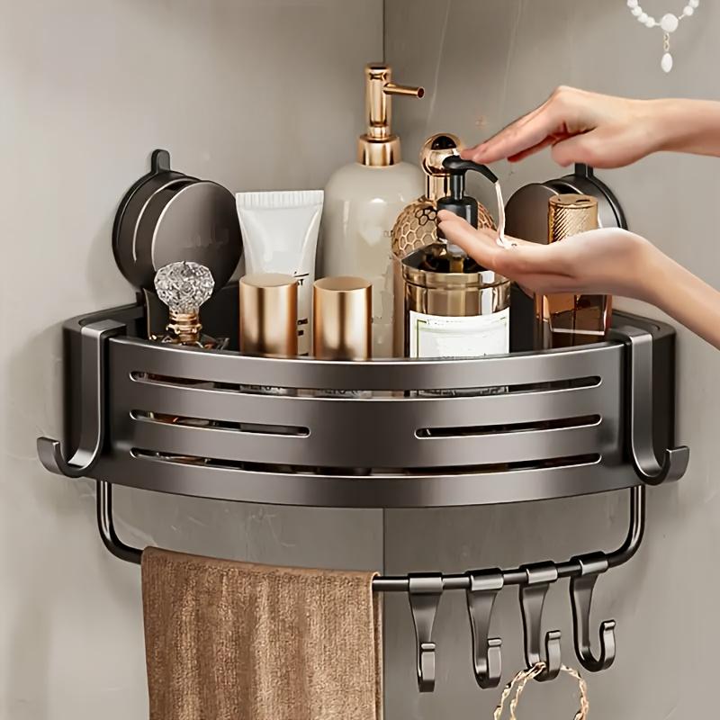 Компактная полка для ванной на присосках - Не требует сверления, Подходит для стен/плитки в душе и туалете, Многофункциональная