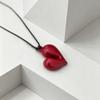 Korean Fever Blogger Heart Pendant Necklace for Women, Red Long Sweater Chain, Women's Accessory Daily Collarbone Chain Necklace