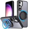 Magnetic Wireless Charging Phone Case With Rotating Gear Stand Galaxy S24 Plus Ultra Full Coverage Shockproof PC