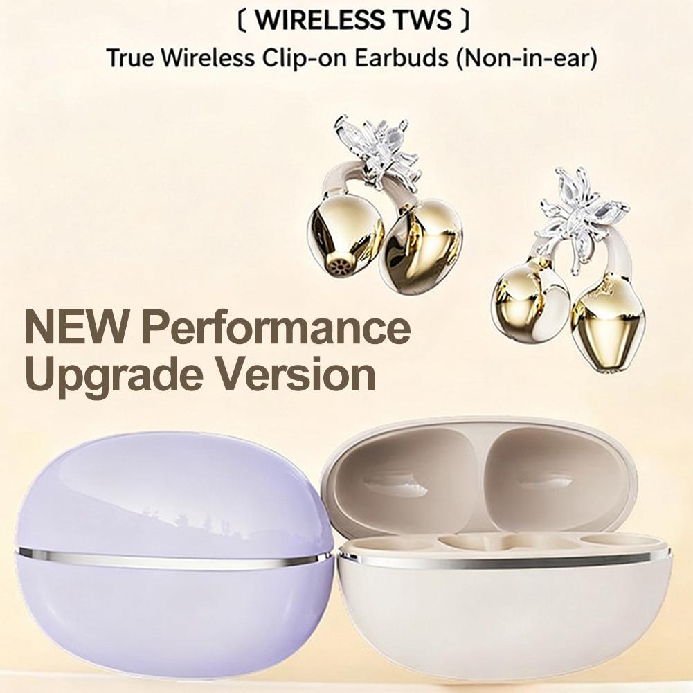 Спортивные Bluetooth 5.4 Наушники Беспроводные Вставные Наушники-клипсы Интеллектуальное Шумоподавление Наушники Бабочка Алмазная Пряжка Декор
