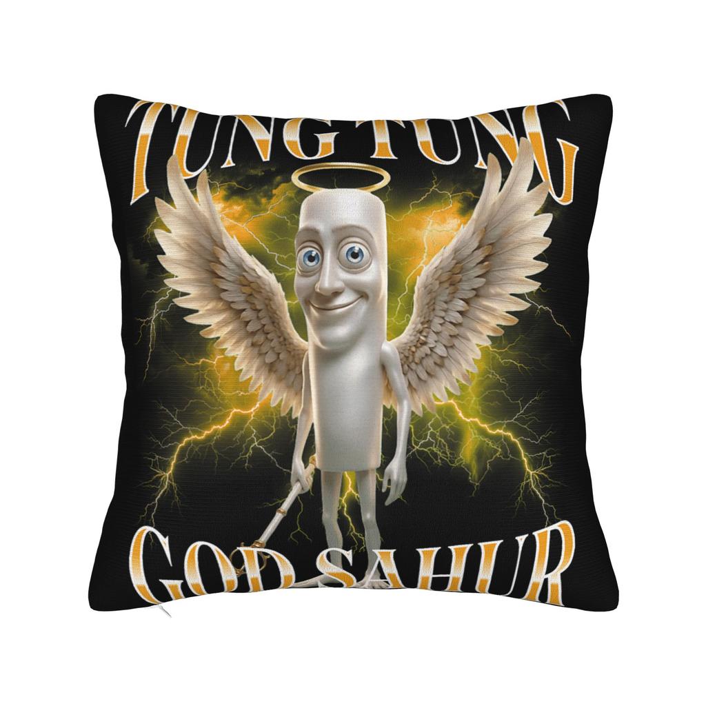 Tung Tung Tung Sahur Funny Meme Pillow Case  Graphic Pillow Cover For Wedding Party Home Decor Cute Funny Pillowcases