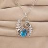 Натуральный швейцарский голубой топаз драгоценный камень 925 стерлинговое серебро ручной работы ювелирное изделие кулон 1,8" в подарок на годовщину CP-42-10