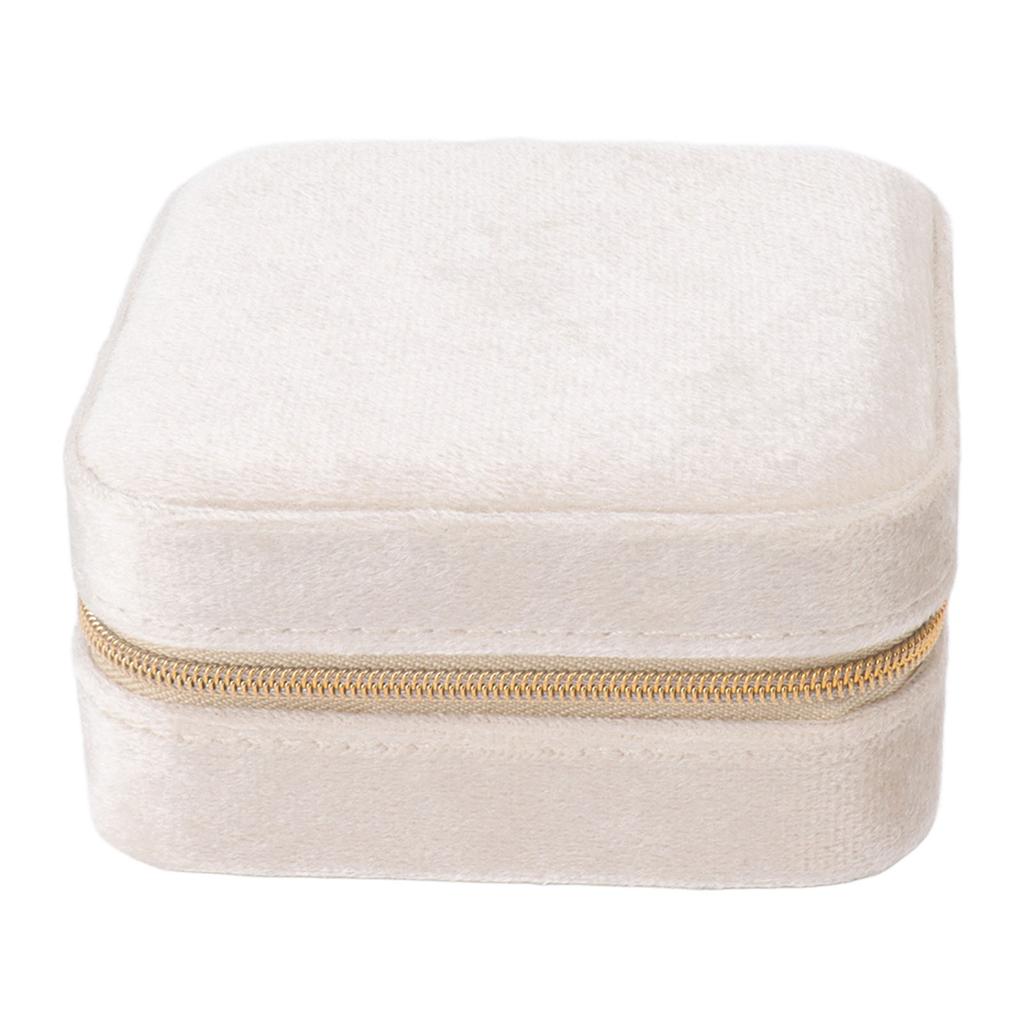 Velvet Travel Jewelry Box Organizer 2 Layer Small Portable Storage Case 2 Layer for Necklaces Rings