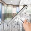Stainless Steel Shower Squeegee for Shower Glass Door with 2 Adhesive Hooks, Bathroom Cleaner Tool Household 10 Inch