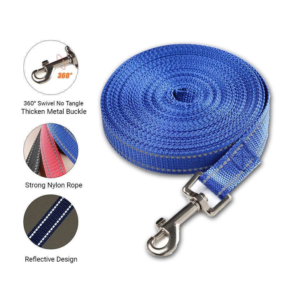 Nylon Dog Leash Reflective Traction Rope for Small Large Dogs Outdoor Training Walking Puppy Lead Belt Long Lanyard Pet Supplies