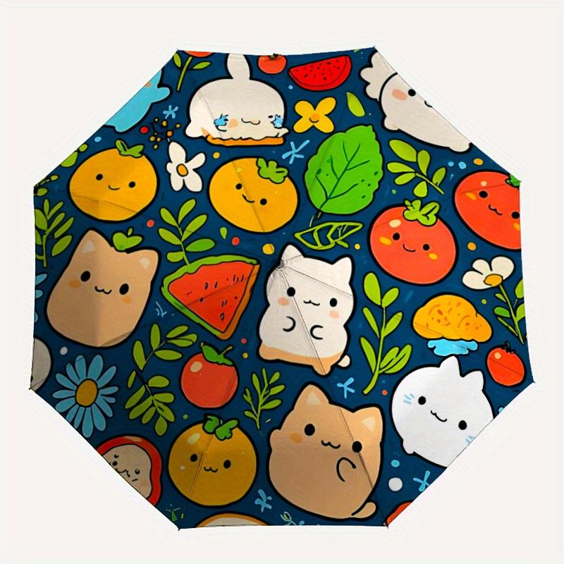 1pc CuteFruits Automatic Umbrella - 8-Rib Foldable Design, Outdoor Adventures, and Family Celebrations yy250829103