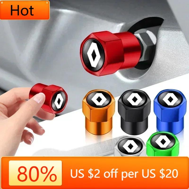 Interior Stickers 4Pcs Car Styling Metal Wheel Stem Covers Tire Valve Caps Decoration For Renault RS Fluence Laguna Scenic Latit Z111