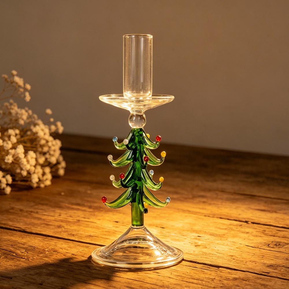 Nordic Style Christmas Trees Candlestick Prevent Dripping Dinning Table Centerpiece Living Room