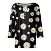 Жен. Футболка Футболка С принтом Пуговицы Рукав 3/4 Повседневные Выходные Мода Классический Классический V-образный вырез Обычный Верх