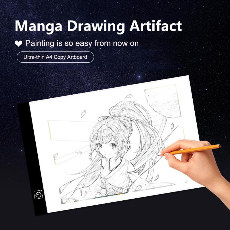 Нетоксичная светодиодная доска для рисования и копирования, 3 уровня яркости, для детских игрушек, A4, творчество, рисование, развивающие игрушки, подарки для детей