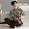 Pajamas Men'S Spring And Autumn Autumn Cotton Long Sleeve Autumn Casual Pullover Large Size Men'S Loungewear Set