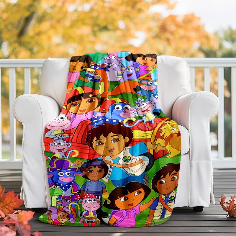 D-Doras The Explorer1 printed throw blanket—lightweight,soft,warm;versatile blanket for all seasons—perfect as &air-conditioning throw,nap blanket