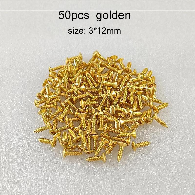 50pcs Electric Guitar Pickguard Screws with Mini Storage Box for Guitar Bass Metal Cover Plate Screw Guitar Accessories TMZ