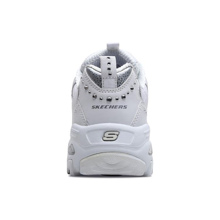 Skechers Кроссовки DLites 1.0 Panda Спортивный Тренд Ретро Универсальные Толстая Подошва Увеличивающие Рост Низкие Повседневные Обувь Женские кроссовки Серебристо-Белый 11979-WSL
