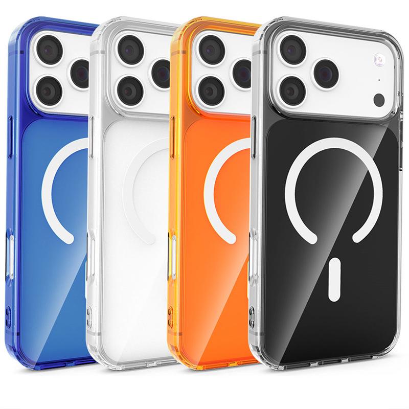 Красочный магнитный чехол для iPhone 17: Совместимо с iPhone 12-16, Прозрачный дизайн для трансграничного и международного использования