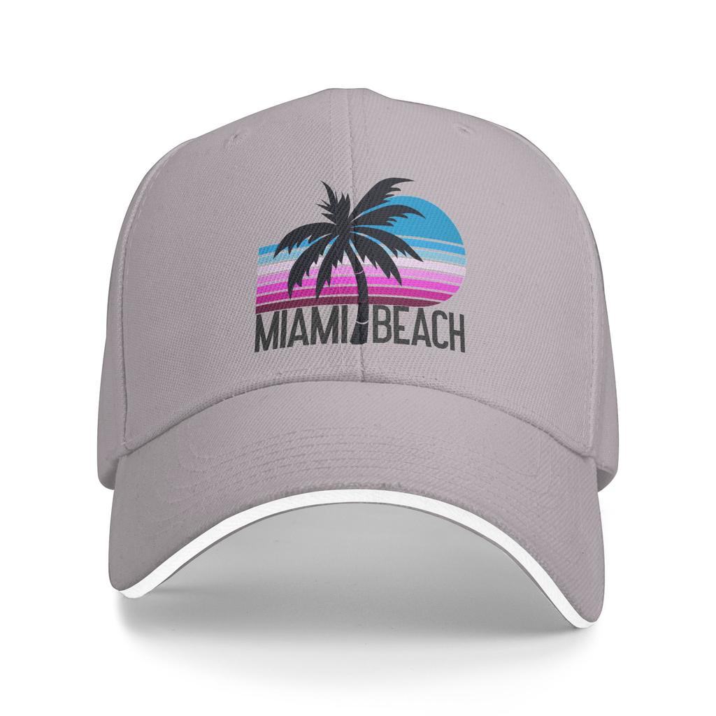 Spring Casual Baseball Cap Miami Beach Palm Running Hippie Trucker Hat For Women Men Adjustable Classic Baseball Caps