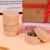 1/8x Mini Round Wooden Box Wedding Ring Jewelry Trinket Box Wood Storage Container Case DIY Your Names and Date Ring Container