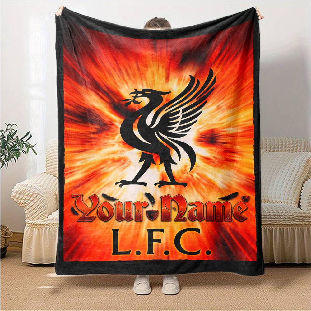 Liverpool Personalized Text Blanket Multi-purpose Personalized Blanket Soft Warm Cozy Throw For Couch Office Seaside Bed Four Seasons Multipurpose