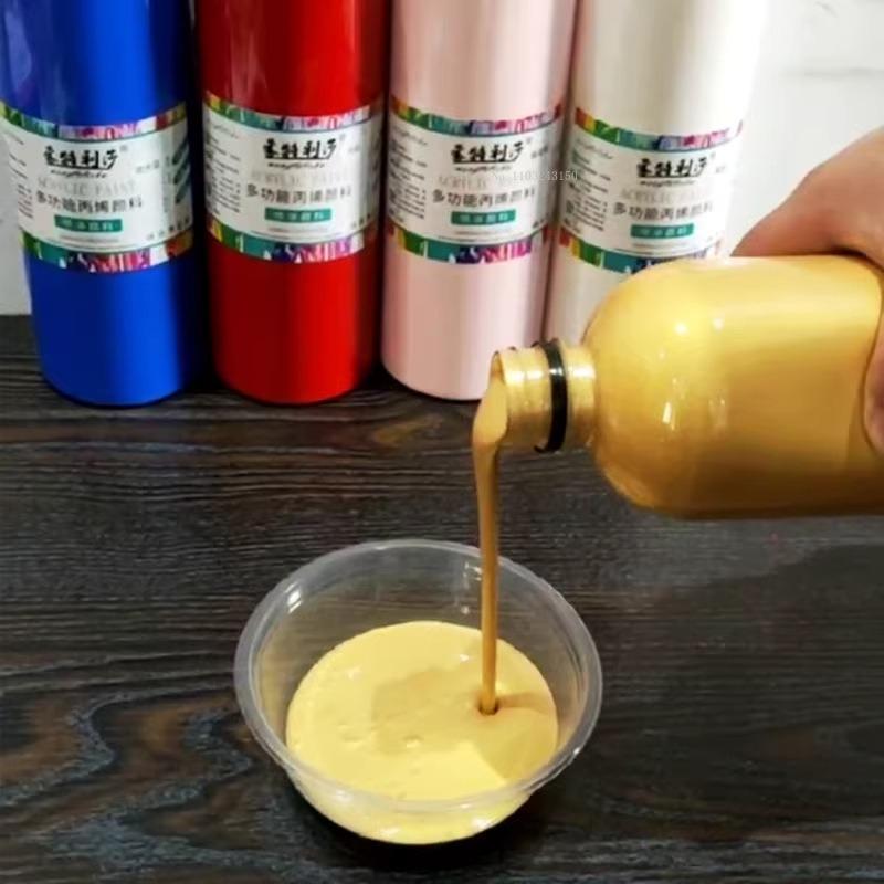 1 л/бутылка Многофункциональная акриловая краска DIY Реставрация дерева Наружная покраска стен Одежда Обувь Граффити Жидкая аэрозольная краска