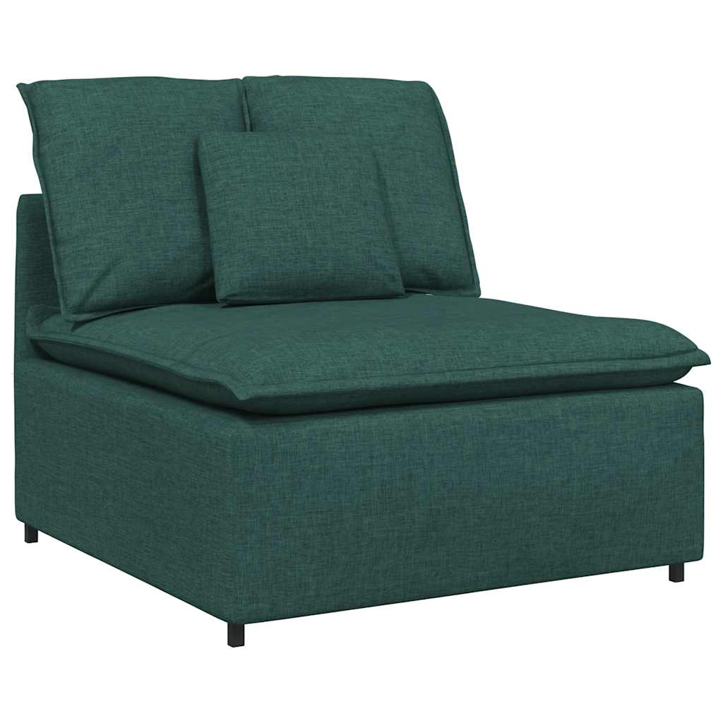 Modular Sofa Center Module with Cushions Dark Green 100 cm