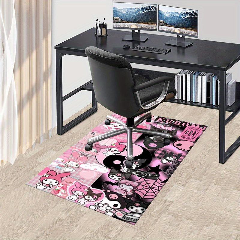 1pc Sanrio Kuromi Mermaid Printed Office Carpet Rectangle Rug Under The Table,Perfect Room Decor for Living Room, Bedroom, Kitchen, Non-slip Floor Mat