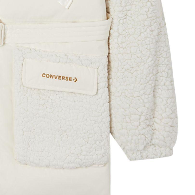 Converse Женские пуховики Бежевый Желтый С капюшоном Умеренный Другое 10021987-281