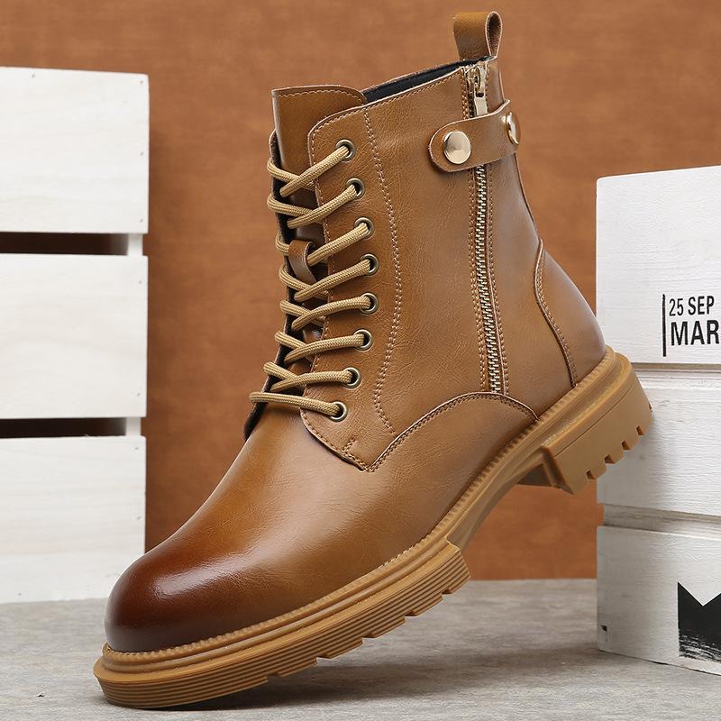 Ретро мужские ботинки Мартин новые зимние высокие мужские бархатные теплые ботинки модная обувь