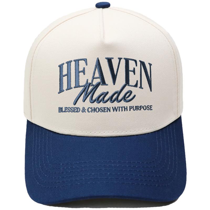 HEAVEN Made Truck Driver Hat Alphabet Embroidery Vintage Leopard Print Color Matching Baseball Cap Men's and Women's Casual