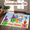 Custom Name Text Crystal Velvet Rug,Numberblocks Soft Plush Decorative Non Slip Floor Carpet