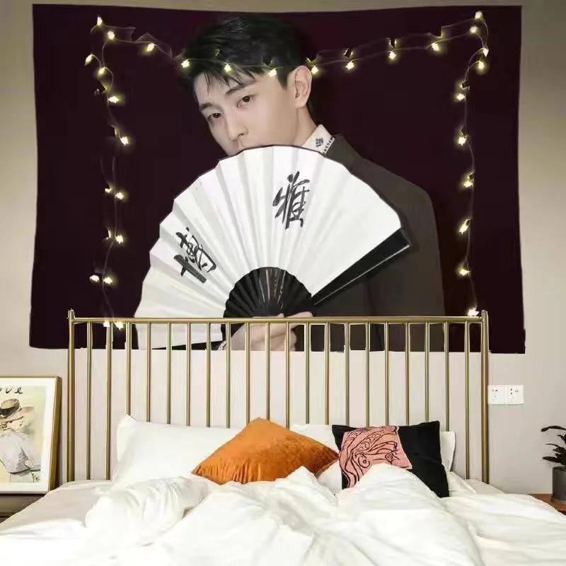 Тканый гобелен со знаменитостями, полиэстер, настенный декор, стиль K-pop, украшение для фанатов, спальня, общежитие, фото, настенный фон, декор