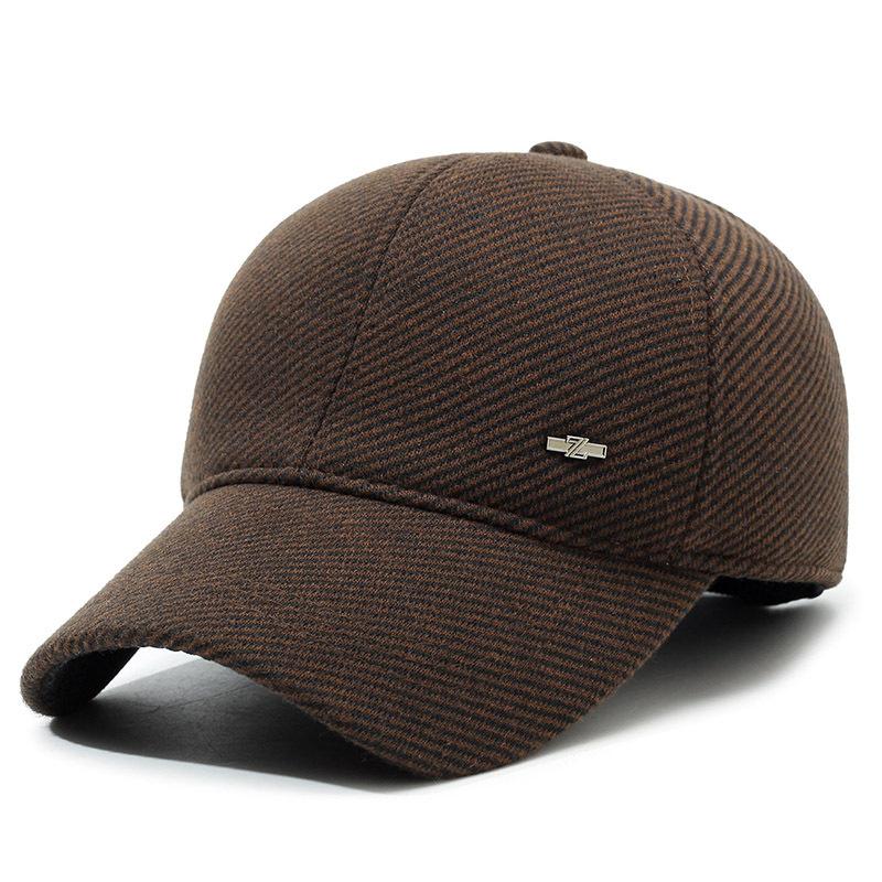 Hat Men'S Winter Warm Cap Middle-Aged And Elderly Winter Outdoor Ear Protection Baseball Cap Fashion Casual Dad Hat