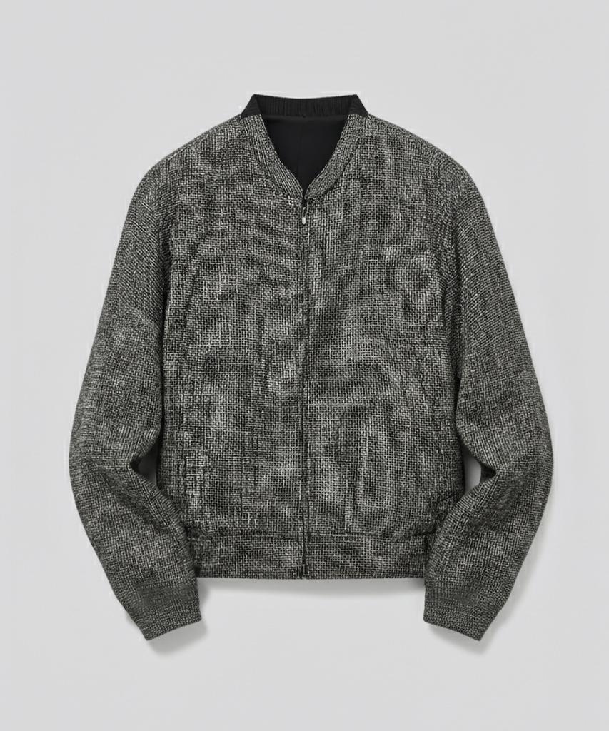 Lmood Takisada Flowing Tweed Blouson Jacket Black