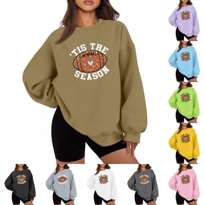 Женская повседневная мода с длинным рукавом и принтом, с круглым вырезом, свободная толстовка