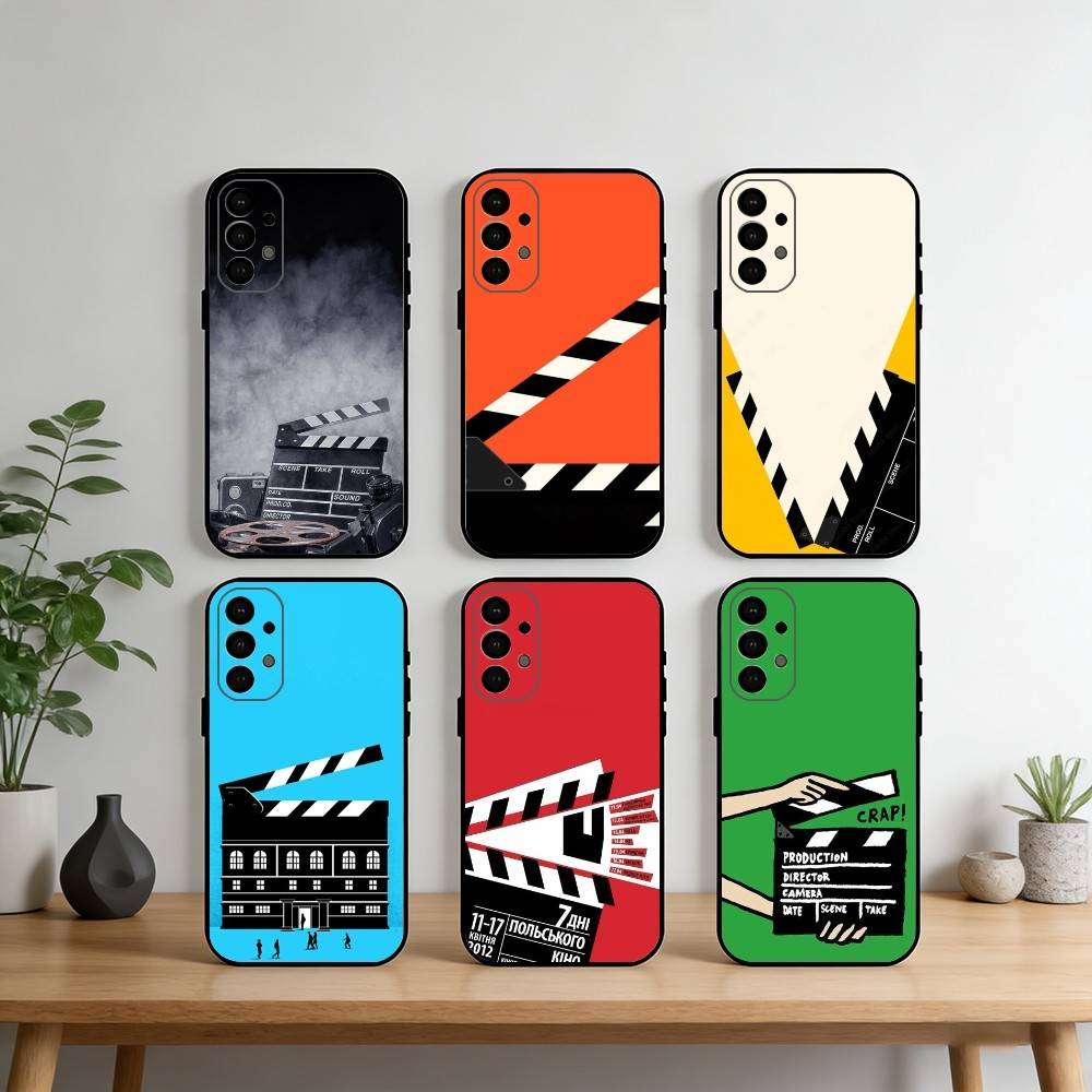 Movie Clapperboard Clapper Board Phone Case For Samsung S25,S24,S21,S22,S23,S30,Ultra,S20,Plus,Fe,Note,10,9,5G Black Cover